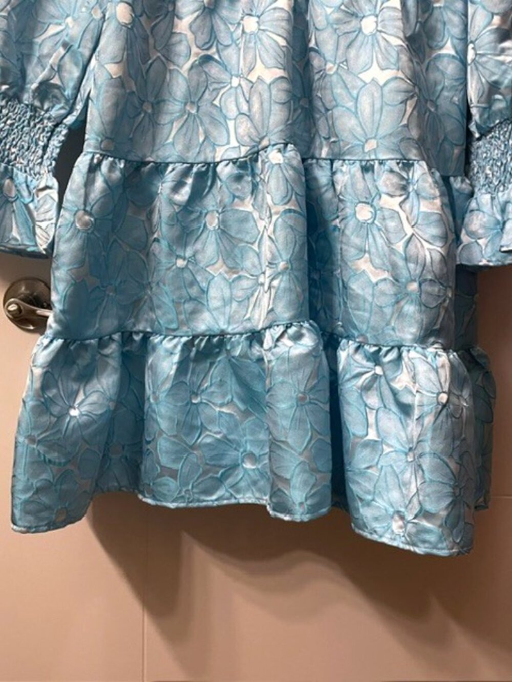 Tuckernuck Pomander Place Blue Daisy Jacquard Kenzo Dress Size XL - Picture 9 of 16